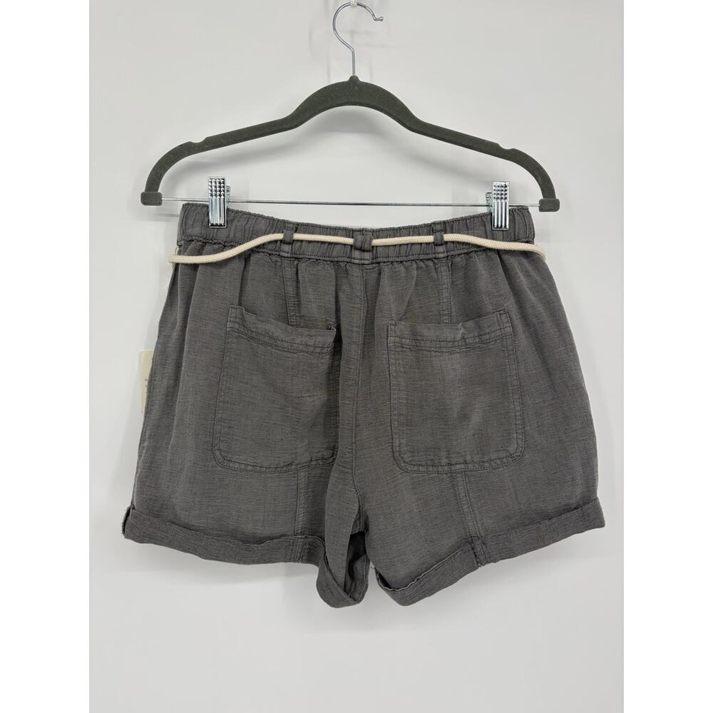 NWT C&C California Linen Blend Shorts Gray Rope Tie High Waisted Casual Size S - Picture 5 of 14